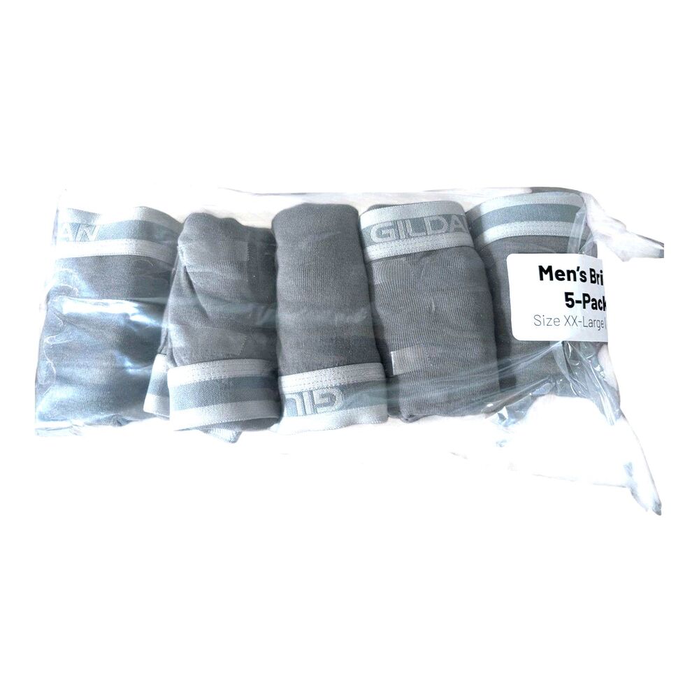 Gildan Briefs Mens XXL 44-46 Premium Cotton Comfort 5 Pack Boxer Briefs New